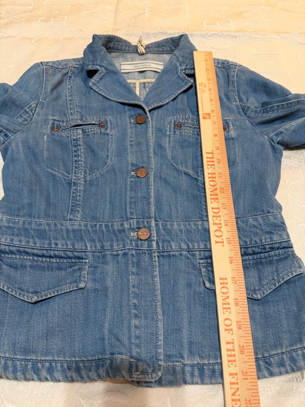 MaxMara Light Blue Denim Jacket with Button Front 8 - Picture 9 of 14